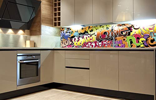 DIMEX Küchenrückwand Folie selbstklebend Graffiti | Klebefolie - Dekofolie - Spritzschutz für Küche | Made in EU - 180 cm x 60 cm von DIMEX