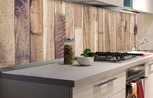 DIMEX Küchenrückwand Folie selbstklebend HOLZLATTEN | Klebefolie - Dekofolie - Spritzschutz für Küche | Made in EU - 180 cm x 60 cm von DIMEX