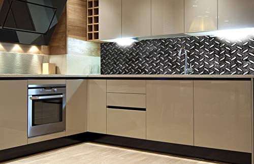 DIMEX Küchenrückwand Folie selbstklebend Metall-PLATTFORM | Klebefolie - Dekofolie - Spritzschutz für Küche | Made in EU - 180 cm x 60 cm von DIMEX