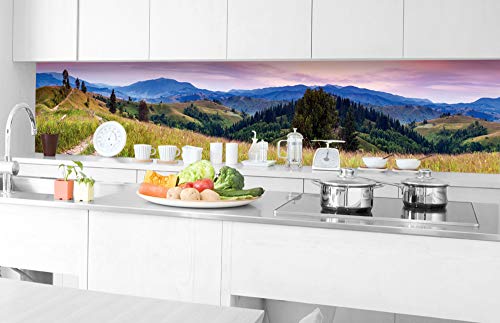 Küchenrückwand Folie selbstklebend NATUR MIT ABENDROT | Klebefolie - Dekofolie - Spritzschutz für Küche | Made in EU - 350 cm x 60 cm von DIMEX