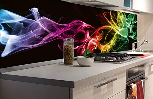 DIMEX Küchenrückwand Folie selbstklebend SCHWARZER Rauch | Klebefolie - Dekofolie - Spritzschutz für Küche | Premium QUALITÄT - Made in EU | 180 cm x 60 cm von DIMEX