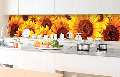 DIMEX Küchenrückwand Folie selbstklebend Sonnenblumen | Klebefolie - Dekofolie - Spritzschutz für Küche | Made in EU - 350 cm x 60 cm von DIMEX