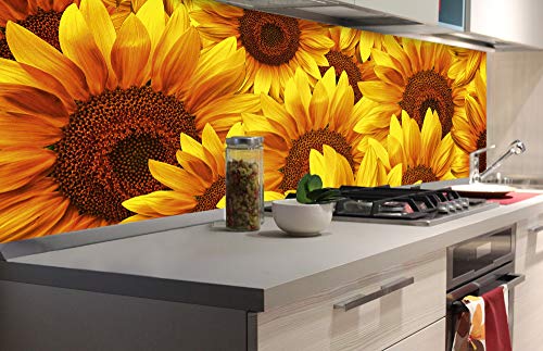 DIMEX Küchenrückwand Folie selbstklebend Sonnenblumen | Klebefolie - Dekofolie - Spritzschutz für Küche | Made in EU - 180 cm x 60 cm von DIMEX