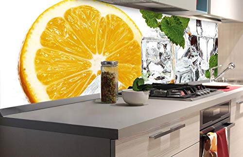 Küchenrückwand Folie selbstklebend ZITRONE UND EIS | Klebefolie - Dekofolie - Spritzschutz für Küche | Made in EU - 180 cm x 60 cm von DIMEX