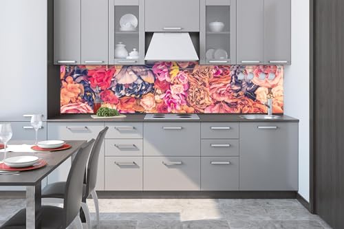 DIMEX Küchenrückwand Folie Selbstklebend BLUMENHINTERGRUND 260 x 60 cm | Klebefolie - Dekofolie - Spritzschutz für Küche | Made in EU von DIMEX