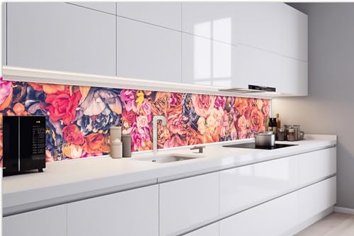 DIMEX Küchenrückwand Folie Selbstklebend BLUMENHINTERGRUND 420 x 60 cm | Klebefolie - Dekofolie - Spritzschutz für Küche | Made in EU von DIMEX