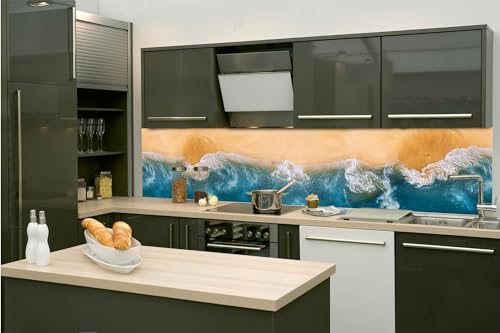 DIMEX Küchenrückwand Folie Selbstklebend Blauer MORPHOFALTER 260 x 60 cm | Klebefolie - Dekofolie - Spritzschutz für Küche | Made in EU von DIMEX