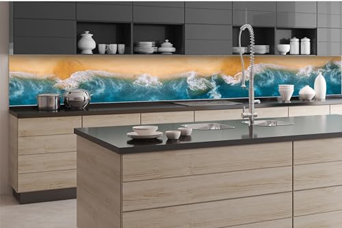 DIMEX Küchenrückwand Folie Selbstklebend Blauer MORPHOFALTER 350 x 60 cm | Klebefolie - Dekofolie - Spritzschutz für Küche | Made in EU von DIMEX