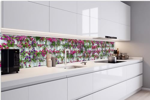 Dimex Küchenrückwand Folie Selbstklebend Blumen IN TOPFPFLANZEN 420 x 60 cm | Klebefolie - Dekofolie - Spritzschutz für Küche | Made in EU von Dimex