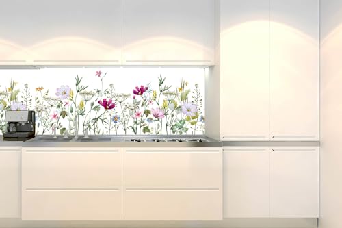 DIMEX Küchenrückwand Folie Selbstklebend Blumen-Patchwork 180 x 60 cm | Klebefolie - Dekofolie - Spritzschutz für Küche | Made in EU von DIMEX