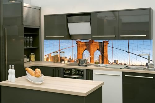 DIMEX Küchenrückwand Folie Selbstklebend Brooklyn BRÜCKE 260 x 60 cm | Klebefolie - Dekofolie - Spritzschutz für Küche | Made in EU von DIMEX