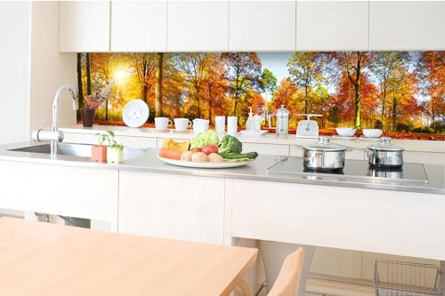 DIMEX Küchenrückwand Folie Selbstklebend Bunte BÄUME 350 x 60 cm | Klebefolie - Dekofolie - Spritzschutz für Küche | Made in EU von DIMEX