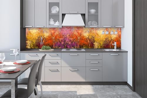 DIMEX Küchenrückwand Folie Selbstklebend Bunte HERBSTBÄUME 260 x 60 cm | Klebefolie - Dekofolie - Spritzschutz für Küche | Made in EU von DIMEX