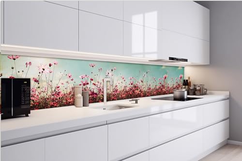 Dimex Küchenrückwand Folie Selbstklebend Cosmos Blumen 420 x 60 cm | Klebefolie - Dekofolie - Spritzschutz für Küche | Made in EU von Dimex