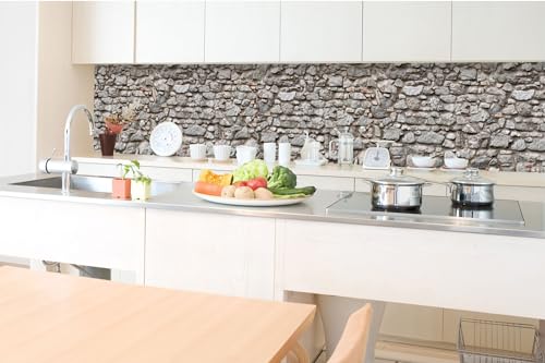 DIMEX Küchenrückwand Folie Selbstklebend DEKORATIVE STEINMAUER 350 x 60 cm | Klebefolie - Dekofolie - Spritzschutz für Küche | Made in EU von DIMEX