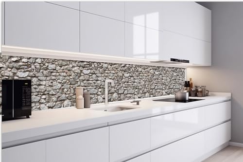 DIMEX Küchenrückwand Folie Selbstklebend DEKORATIVE STEINMAUER 420 x 60 cm | Klebefolie - Dekofolie - Spritzschutz für Küche | Made in EU von DIMEX