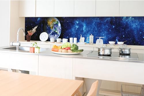 DIMEX Küchenrückwand Folie Selbstklebend Erde AUS DEM Weltraum 350 x 60 cm | Klebefolie - Dekofolie - Spritzschutz für Küche | Made in EU von DIMEX