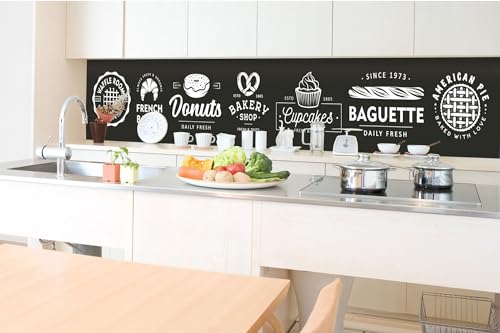 DIMEX Küchenrückwand Folie Selbstklebend Etiketten FÜR BÄCKEREIEN 350 x 60 cm | Klebefolie - Dekofolie - Spritzschutz für Küche | Made in EU von DIMEX