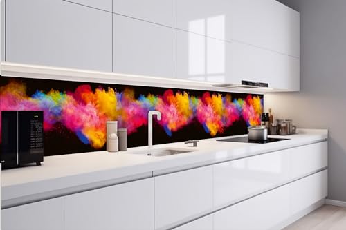 DIMEX Küchenrückwand Folie Selbstklebend Explosion VON FARBIGEM Pulver 420 x 60 cm | Klebefolie - Dekofolie - Spritzschutz für Küche | Made in EU von DIMEX