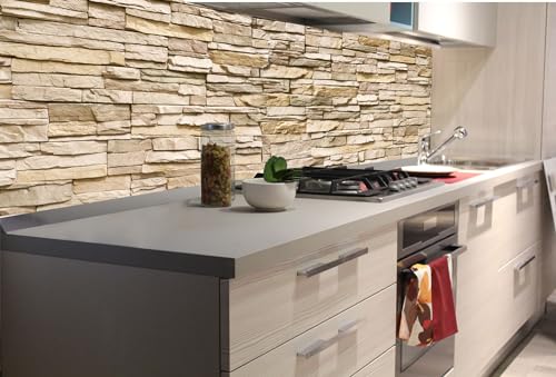 Dimex Küchenrückwand Folie Selbstklebend GESTAPELTE STEINMAUER 180 x 60 cm | Klebefolie - Dekofolie - Spritzschutz für Küche | Made in EU Dimex Küchenrückwand Folie Selbstklebend GESTAPELTE STEINMAUER 180 x 60 cm | Klebefolie - Dekofolie - Spritzschutz für Küche | Made in EU von Dimex
