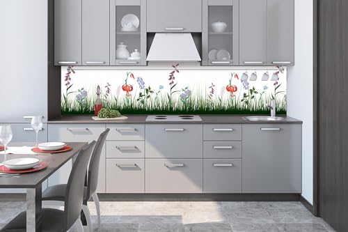 DIMEX Küchenrückwand Folie Selbstklebend GRASSILHOUETTEN 260 x 60 cm | Klebefolie - Dekofolie - Spritzschutz für Küche | Made in EU von DIMEX
