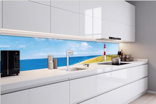 Dimex Küchenrückwand Folie Selbstklebend Leuchtturm AM Strand 420 x 60 cm | Klebefolie - Dekofolie - Spritzschutz für Küche | Made in EU von Dimex