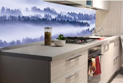 DIMEX Küchenrückwand Folie Selbstklebend Nebel UND BÄUME 180 x 60 cm | Klebefolie - Dekofolie - Spritzschutz für Küche | Made in EU von DIMEX