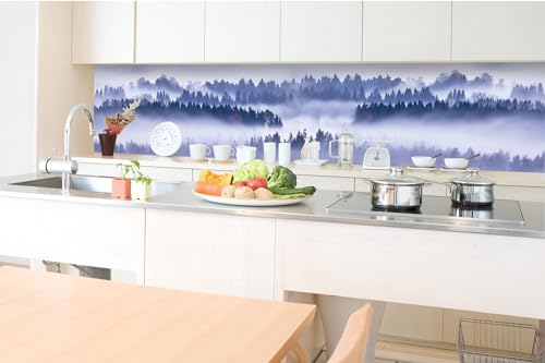 Dimex Küchenrückwand Folie Selbstklebend Nebel UND BÄUME 350 x 60 cm | Klebefolie - Dekofolie - Spritzschutz für Küche | Made in EU von Dimex