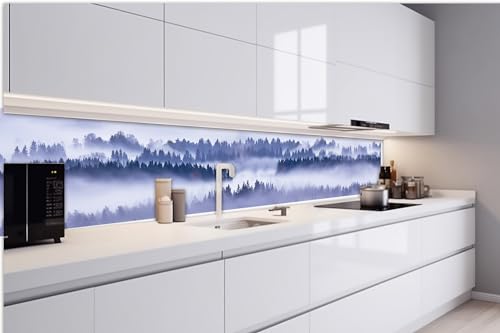 DIMEX Küchenrückwand Folie Selbstklebend Nebel UND BÄUME 420 x 60 cm | Klebefolie - Dekofolie - Spritzschutz für Küche | Made in EU von DIMEX