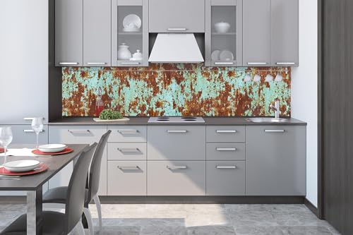 DIMEX Küchenrückwand Folie Selbstklebend ROST AUF ALTFARBENEM Metall 260 x 60 cm | Klebefolie - Dekofolie - Spritzschutz für Küche | Made in EU von DIMEX