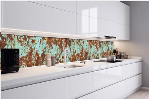 Dimex Küchenrückwand Folie Selbstklebend ROST AUF ALTFARBENEM Metall 420 x 60 cm | Klebefolie - Dekofolie - Spritzschutz für Küche | Made in EU von Dimex
