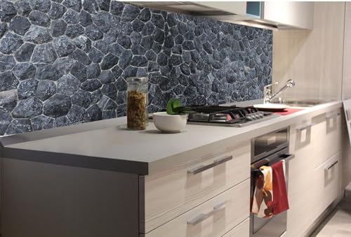 DIMEX Küchenrückwand Folie Selbstklebend Schwarze STEINSTRUKTUR 180 x 60 cm | Klebefolie - Dekofolie - Spritzschutz für Küche | Made in EU von DIMEX