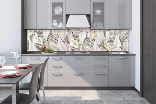 DIMEX Küchenrückwand Folie Selbstklebend Stoff MIT Blumenmuster 260 x 60 cm | Klebefolie - Dekofolie - Spritzschutz für Küche | Made in EU von DIMEX