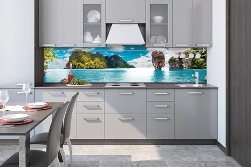 Dimex Küchenrückwand Folie Selbstklebend Thailand-Insel 260 x 60 cm | Klebefolie - Dekofolie - Spritzschutz für Küche | Made in EU von Dimex