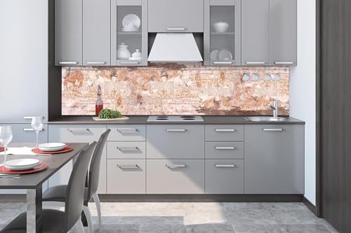 DIMEX Küchenrückwand Folie Selbstklebend WANDFRAGMENT MIT Rissen 260 x 60 cm | Klebefolie - Dekofolie - Spritzschutz für Küche | Made in EU von DIMEX