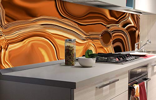 DIMEX Küchenrückwand Folie selbstklebend FLÜSSIGE Bronze | Klebefolie - Dekofolie - Spritzschutz für Küche | Made in EU - 180 cm x 60 cm von DIMEX