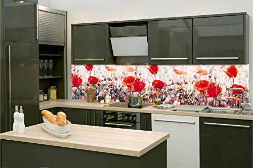 DIMEX Küchenrückwand Folie selbstklebend Mohnblumen | Klebefolie - Dekofolie - Spritzschutz für Küche | Made in EU - 180 cm x 60 cm von DIMEX