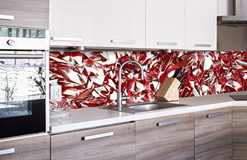 DIMEX Küchenrückwand Folie selbstklebend ROTER KRISTALL | Klebefolie - Dekofolie - Spritzschutz für Küche | Made in EU - 260 cm x 60 cm von DIMEX