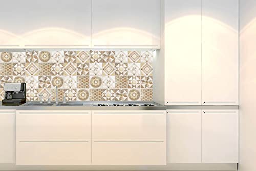 Küchenrückwand Folie selbstklebend Vintage beige Fliesen | Klebefolie - Dekofolie - Spritzschutz für Küche | Made in EU - 180 cm x 60 cm von Dimex
