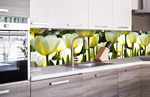 Dimex Küchenrückwand Folie selbstklebend WEIßE TULPEN | Klebefolie - Dekofolie - Spritzschutz für Küche | Made in EU - 260 cm x 60 cm von Dimex