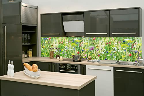 DIMEX Küchenrückwand Folie selbstklebend Wiese mit Blumen | Klebefolie - Dekofolie - Spritzschutz für Küche | Made in EU - 180 cm x 60 cm von DIMEX