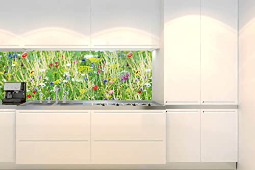 Dimex Küchenrückwand Folie selbstklebend Wiese mit Blumen | Klebefolie - Dekofolie - Spritzschutz für Küche | Made in EU - 180 cm x 60 cm von Dimex