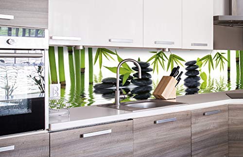 Küchenrückwand Folie selbstklebend Zen Steine | Klebefolie - Dekofolie - Spritzschutz für Küche | Premium QUALITÄT - Made in EU | 260 cm x 60 cm von Dimex