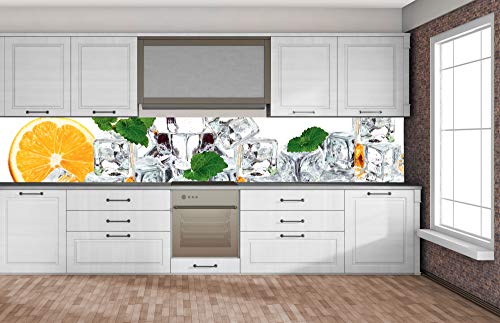Dimex Küchenrückwand Folie selbstklebend Zitrone UND EIS | Klebefolie - Dekofolie - Spritzschutz für Küche | Premium QUALITÄT - Made in EU | 350 cm x 60 cm von Dimex