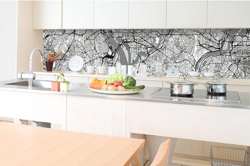 Küchenrückwand Folie Selbstklebend Karte VON Washington D.C. 350 x 60 cm | Klebefolie - Dekofolie - Spritzschutz für Küche | Made in EU von DIMEX