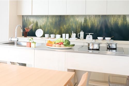 Dimex Küchenrückwand Folie Selbstklebend Nebel ÜBER DEM Wald 350 x 60 cm | Klebefolie - Dekofolie - Spritzschutz für Küche | Made in EU von Dimex