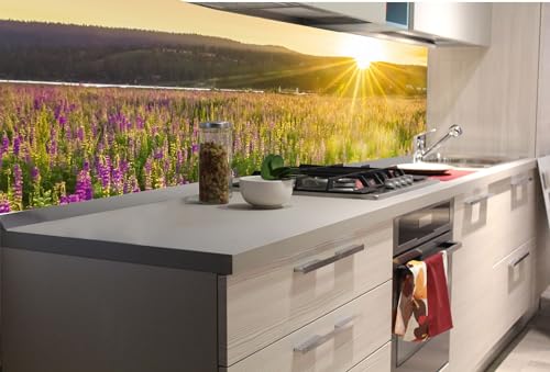 Küchenrückwand Folie Selbstklebend Sonnenuntergang ÜBER DEM Feld 180 x 60 cm | Klebefolie - Dekofolie - Spritzschutz für Küche | Made in EU von DIMEX