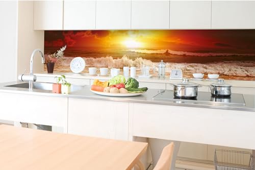 Küchenrückwand Folie Selbstklebend Sonnenuntergang ÜBER DEM Meer 350 x 60 cm | Klebefolie - Dekofolie - Spritzschutz für Küche | Made in EU von DIMEX