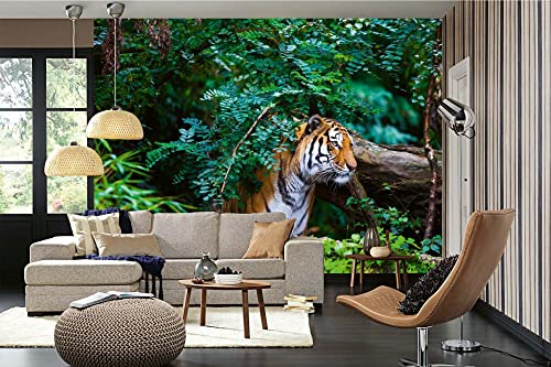 Vlies Fototapete TIGER IM DSCHUNGEL 375 x 250 cm (inkl. Kleister) - Vlies Tapete, Wandtapete, Wandbilder - Tapete für Wohnzimmer Schlafzimmer, Büro, Küche - Montagefertig von DIMEX