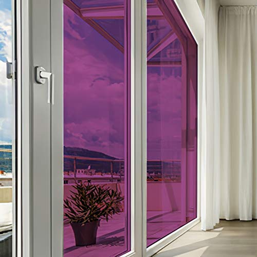 DIMEXACT Selbstklebende Sonnenschutzfolie für Autofenster, farbig, transparent für Fenster, Violett, Breite 1,52 m, Rolle von DIMEXACT